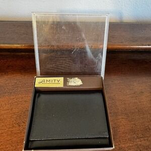 AMITY Leather Tri-Fold wallet Black Soft Leather
